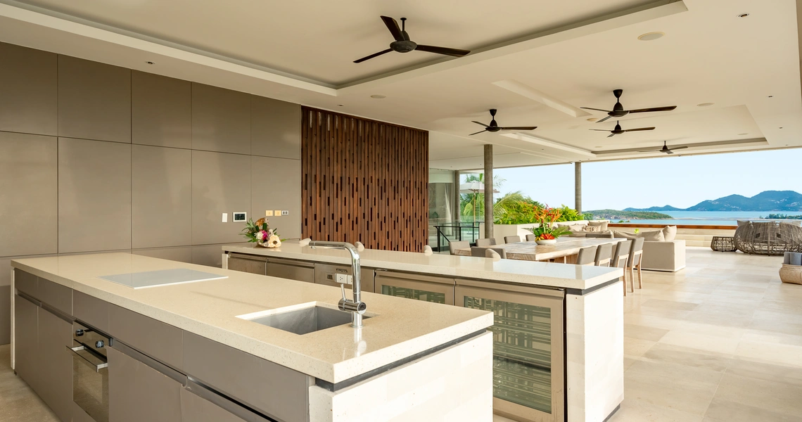 Luxury villas on Samui 6 Bedroom Pool Villa in Samujana kitchen area