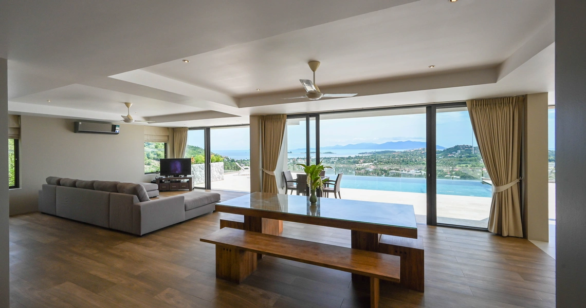 Luxury villas on Samui Villa Kelly 6 Bedroom Seaview Pool Villa living area